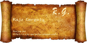 Rajz Gergely névjegykártya